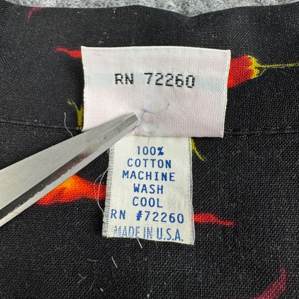 Vtg 90s Scorpio Camp Shirt Mens XL Short Sleeve Chili Pepper Print Made in USA - Picture 5 of 8